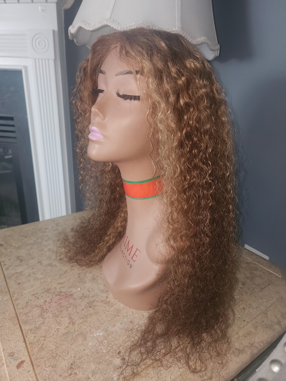 Natural Curly Brown Wig - Lightweight Women's Hair %100 Human Hair 30"